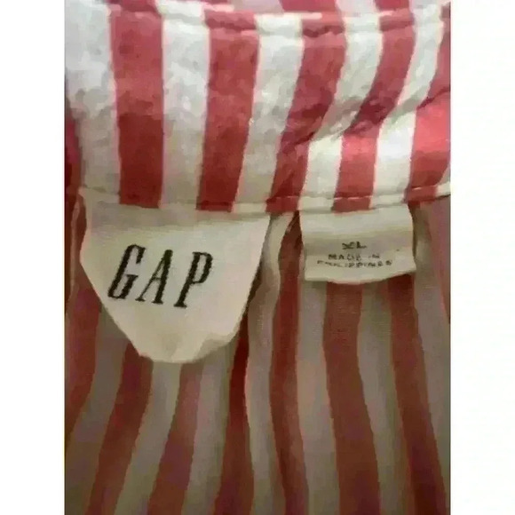 Women's GAP Striped V-neck Short Rolled Sleeves Pullover Top Size XL - Picture 7 of 8